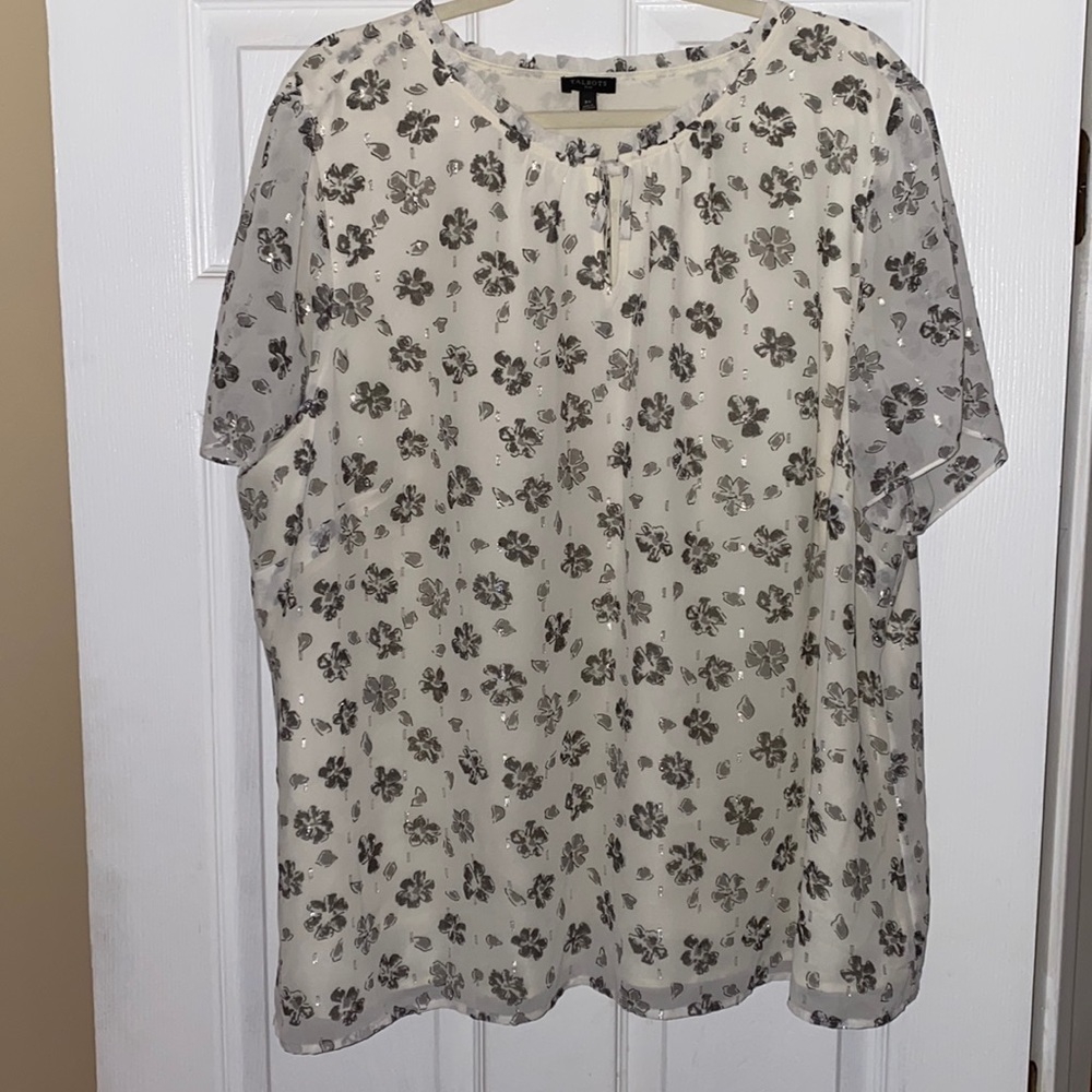 Talbots Plus Size 3X Short Sleeve Blouse